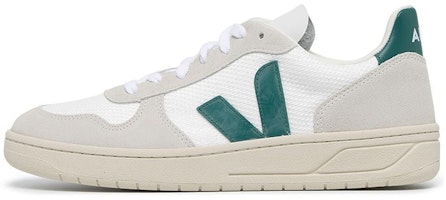 VEJA V-10 B-Mesh Lace-Up Sneakers 'White Beige Green' VX0102796 VEJA V-10 B-Mesh Lace-Up Sneakers 'White Beige Green' VX0102796