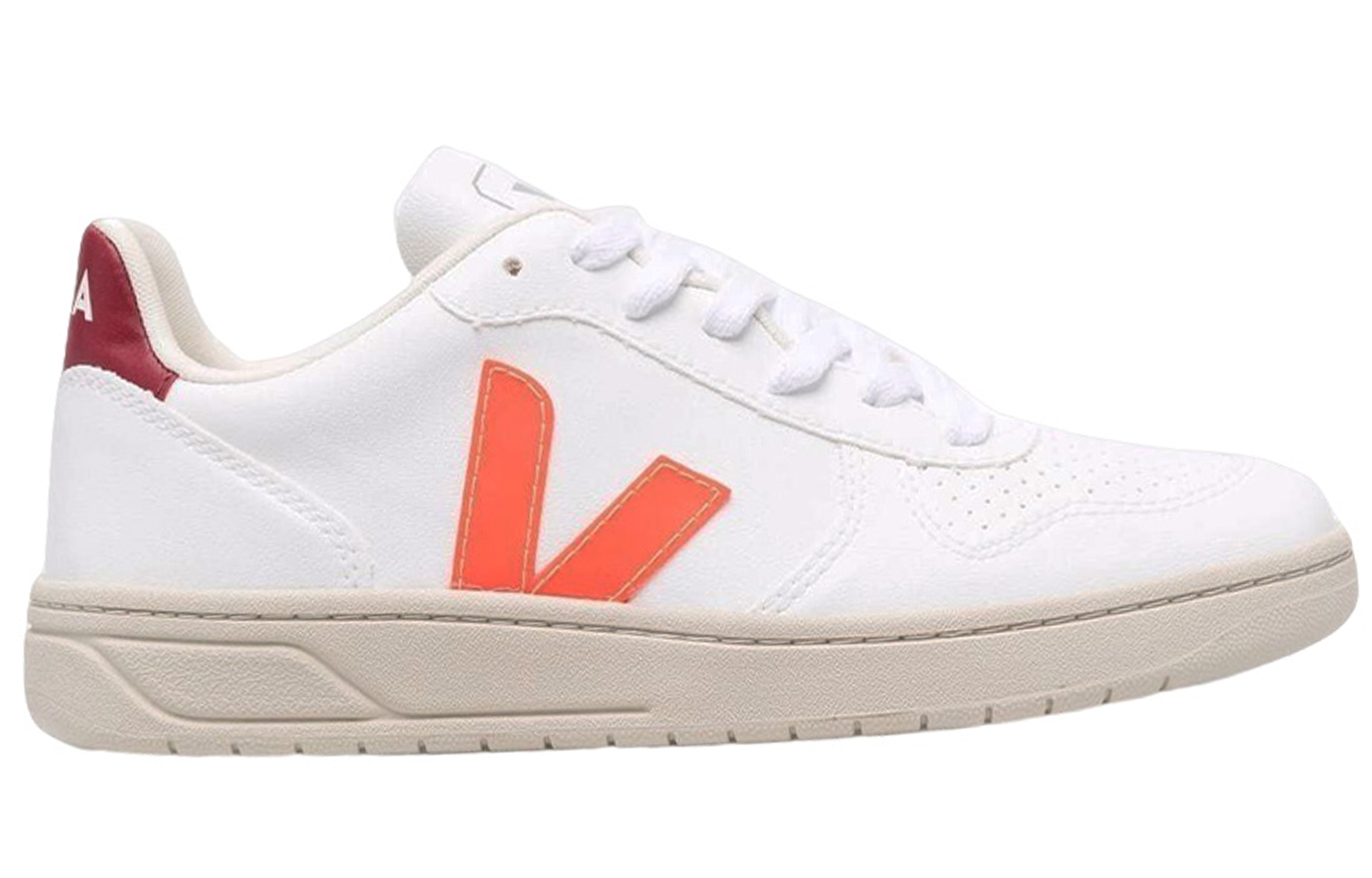 Order VEJA V-10 CWL ''Blanc Orange Fluo Marsala'' VX0702785A