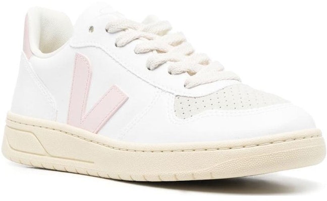 VEJA V-12 系帶低筒圓頭 時尚板鞋 女款 白粉色 Order VEJA V-12 系帶低筒圓頭 時尚板鞋 女款 白粉色