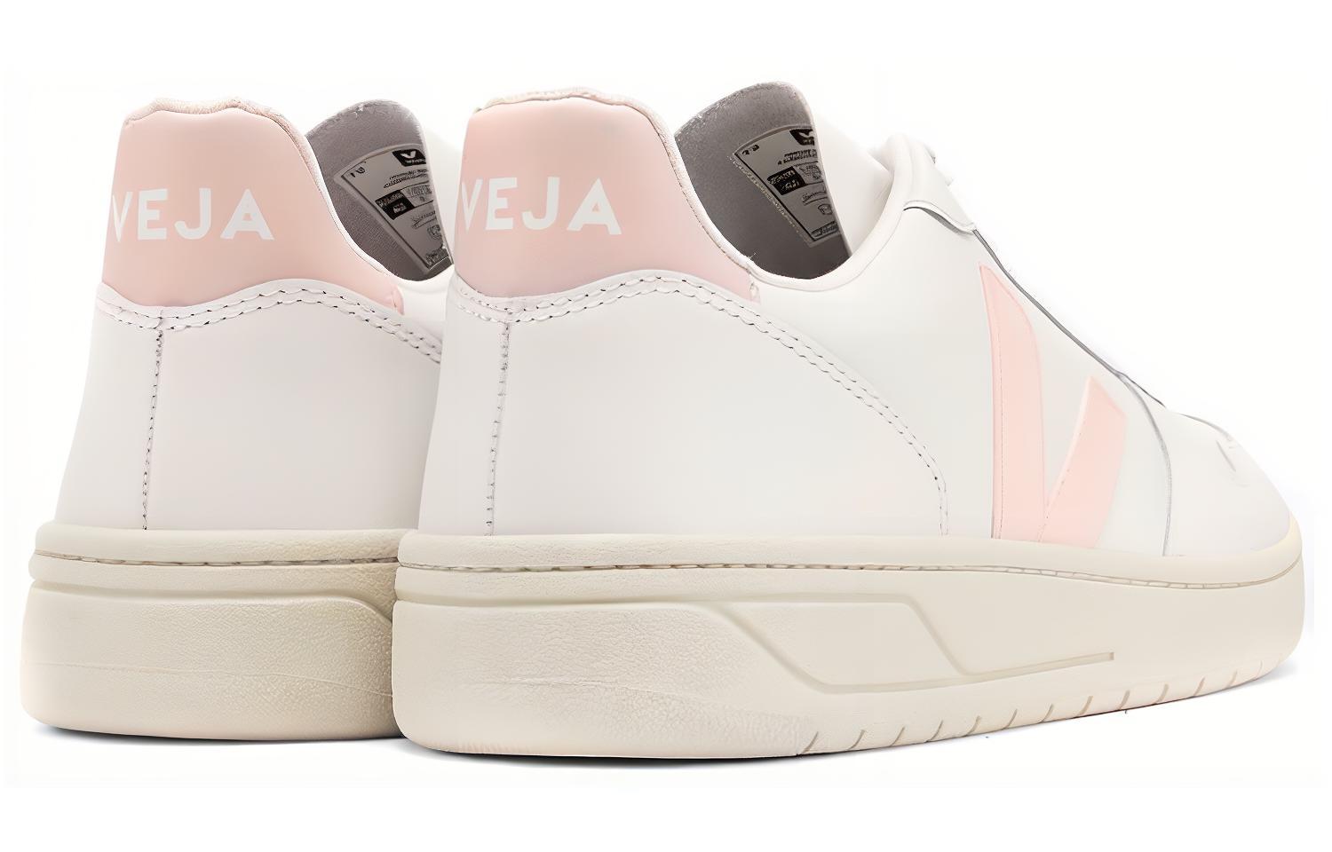 Shop VEJA V-10 系带鞋 '白色米色粉色' VX022644
