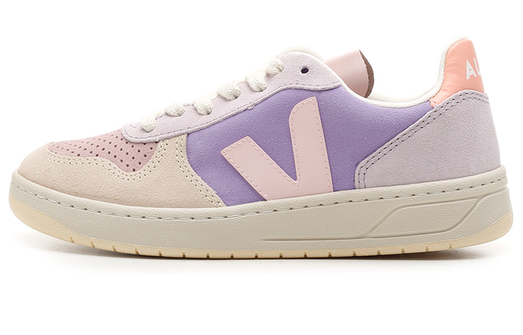Buy VEJA V-10 皮革 低筒綁帶 時尚板鞋 女款 粉紫色