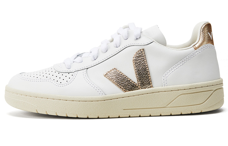 VEJA V-10 Lace-Up Sneakers 'White Gold' VX022490