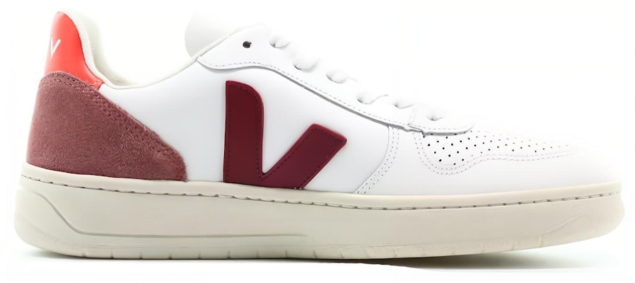 VEJA V-10 Lace-Up Sneakers 'White Marsala' VX021944 Order VEJA V-10 Lace-Up Sneakers 'White Marsala' VX021944