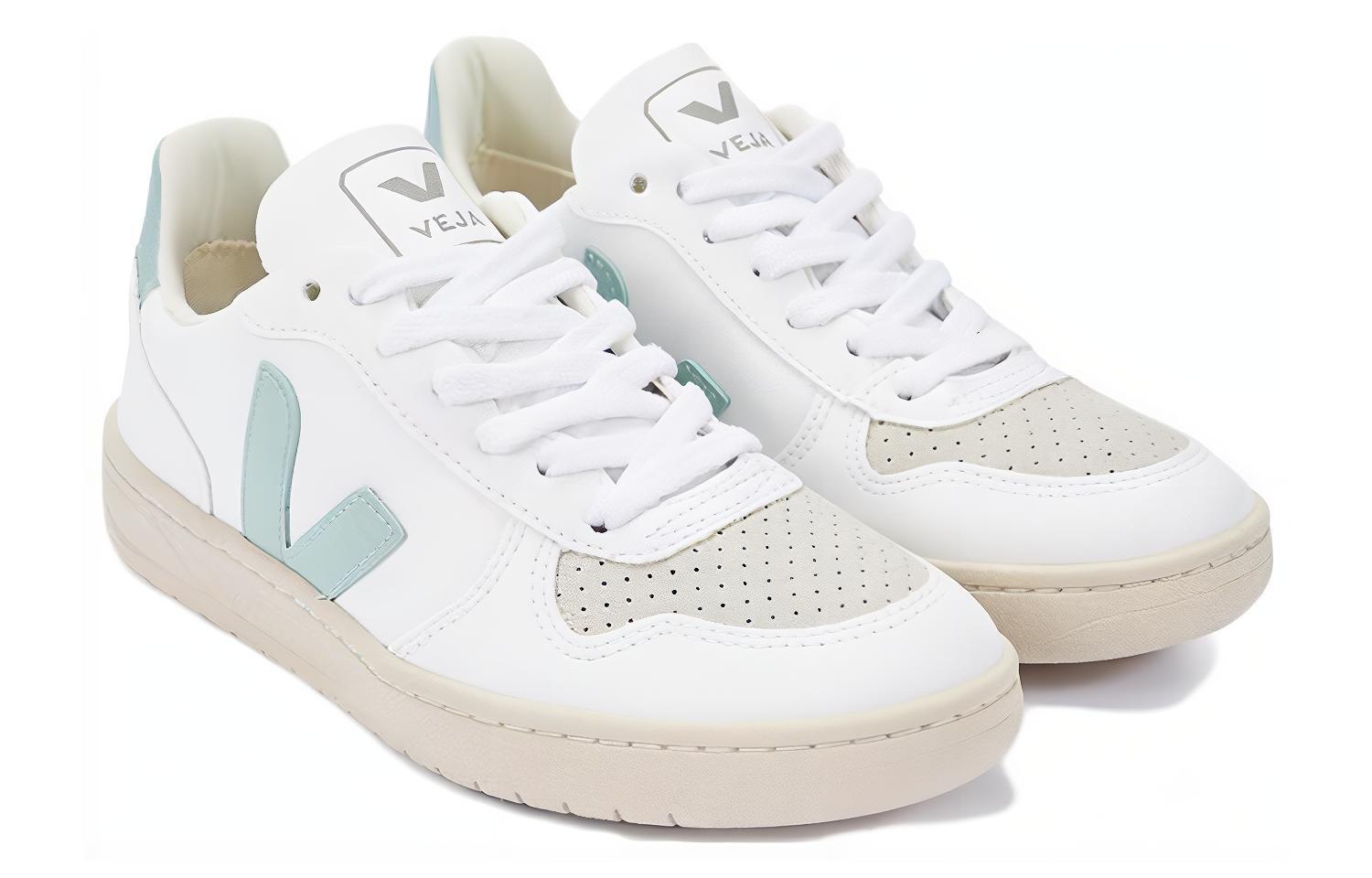 Order VEJA V-10 ホワイト/抹茶グレー レースアップスニーカー VX0703062