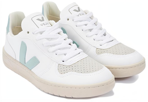 VEJA V-10 Lace-Up Sneakers 'White Matcha Grey' VX0703062 Order VEJA V-10 Lace-Up Sneakers 'White Matcha Grey' VX0703062