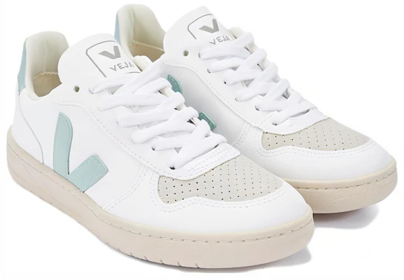 VEJA V-10 Vetersneakers ''Wit Matcha Grijs'' VX0703062 Order VEJA V-10 Vetersneakers ''Wit Matcha Grijs'' VX0703062