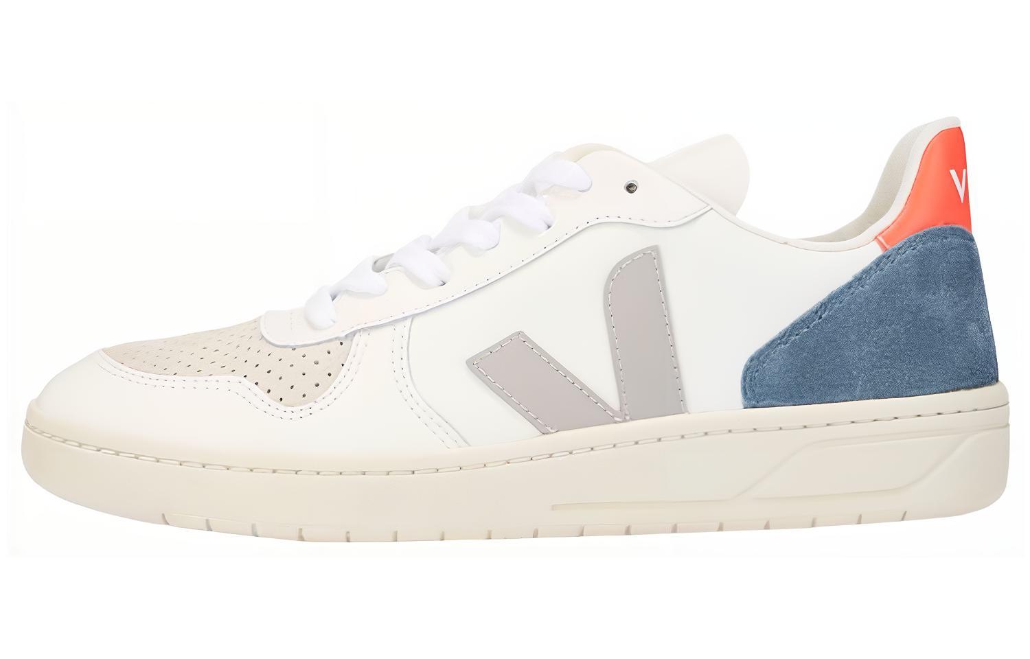 Buy VEJA V-10 レースアップスニーカー (ホワイト/オックスフォードグレー) VX022303B