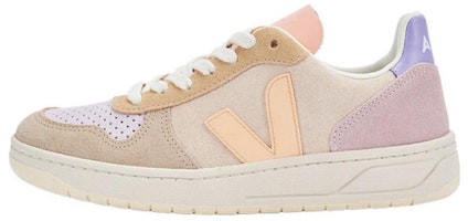 VEJA V-10 Lace-Up Suede Sneakers 'Beige Yellow Pink' VX0302908 VEJA V-10 Lace-Up Suede Sneakers 'Beige Yellow Pink' VX0302908