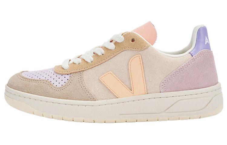 VEJA V-10 Lace-Up Suede Sneakers 'Beige Yellow Pink' VX0302908
