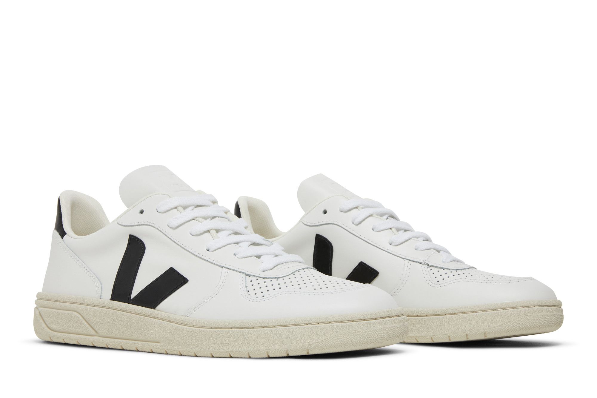 Cheap VEJA V-10 Leder ''Weiß Schwarz'' VX020005/VX020005B