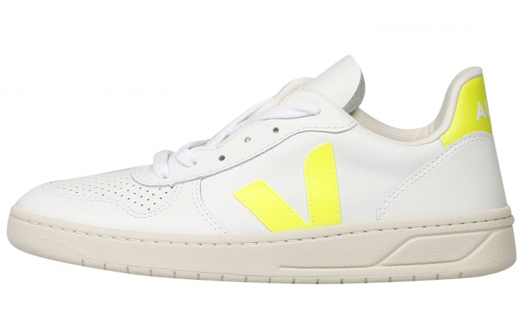 Buy VEJA V-10 Kulit 'Putih Jaune Fluo' VX022086