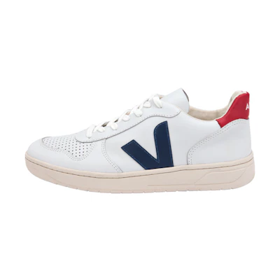 VEJA V-10 Leather 'White Nautico Pekin'