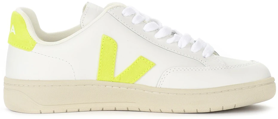 VEJA V-12 Cuir ''Blanc Extra Vert Néon'' XD022649 Order VEJA V-12 Cuir ''Blanc Extra Vert Néon'' XD022649