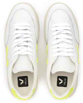 VEJA V-12 Cuir ''Blanc Extra Vert Néon'' XD022649 Shop VEJA V-12 Cuir ''Blanc Extra Vert Néon'' XD022649