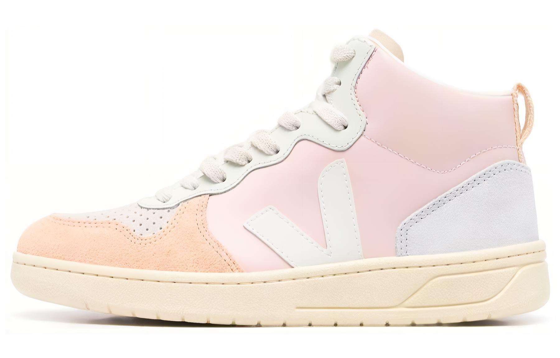 VEJA V-15 Leather High Top 'Pastel Pink Yellow' VQ0203142