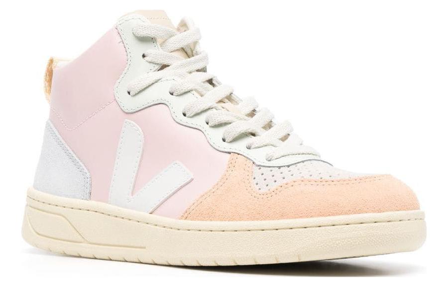 Order VEJA V-15 High Top in Pelle ''Rosa Pastello Giallo'' VQ0203142