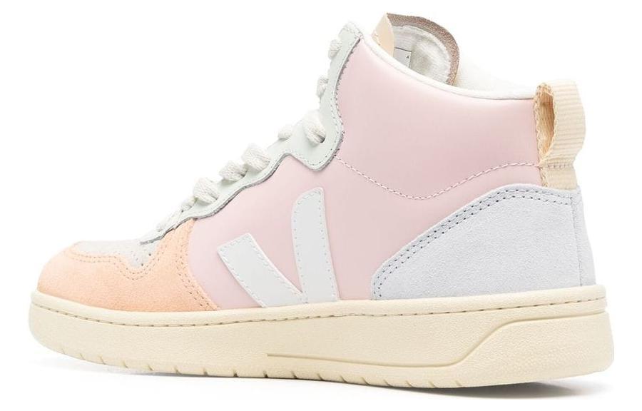 Lookbook VEJA V-15 High Top in Pelle ''Rosa Pastello Giallo'' VQ0203142