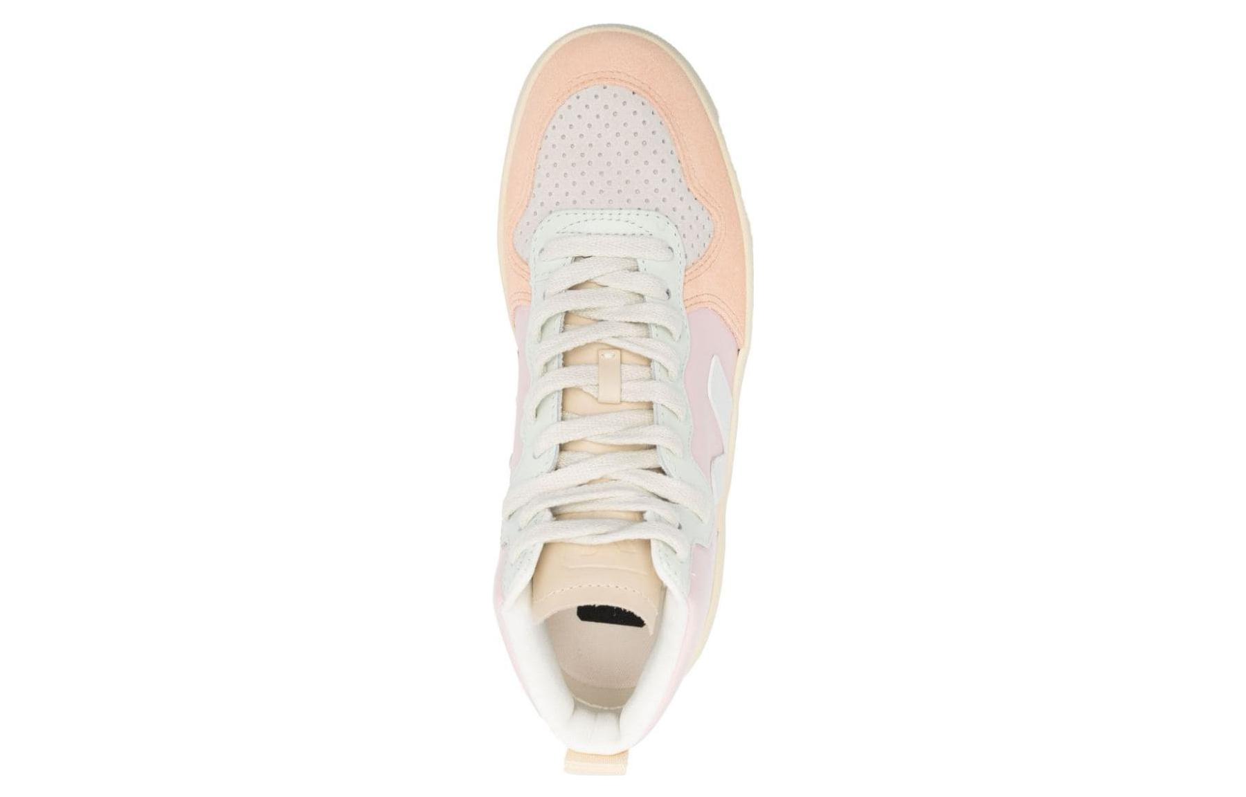 Shop VEJA V-15 High Top in Pelle ''Rosa Pastello Giallo'' VQ0203142