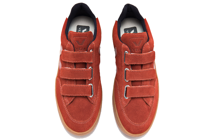Shop VEJA V12 魔術貼休閒鞋 磨砂皮 鐵鏽紅/白尾