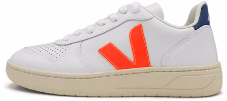 VEJA V-10 Leather 'White Orange Fluo Combalt' VX022136 VEJA V-10 Leather 'White Orange Fluo Combalt' VX022136