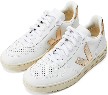 VEJA V-10 Lace-Up Sneakers 'White Gold' VX022490 Order VEJA V-10 Lace-Up Sneakers 'White Gold' VX022490
