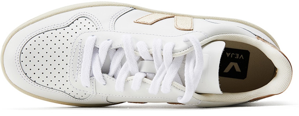 VEJA V-10 Lace-Up Sneakers 'White Gold' VX022490 Shop VEJA V-10 Lace-Up Sneakers 'White Gold' VX022490