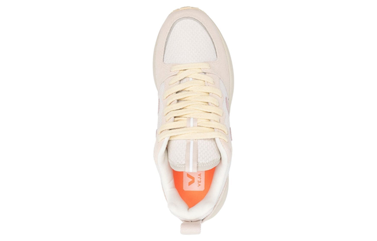 Shop VEJA Venturi 麂皮系带运动鞋 '白色 米色 粉色' VT2103195