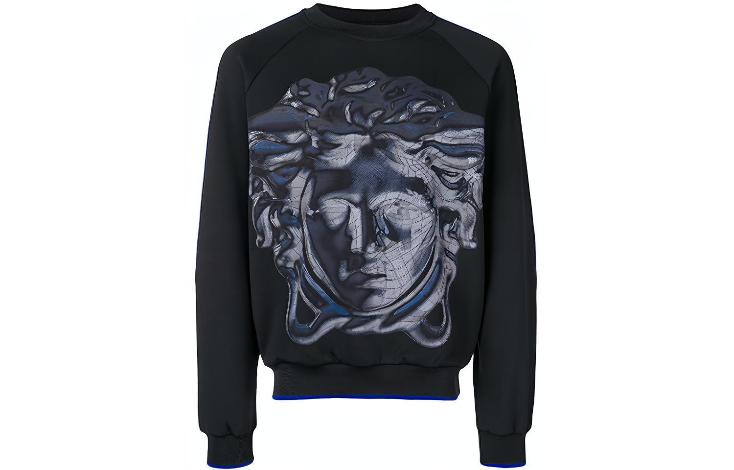 Versace 3D Medusa Head Long Sleeve Sweatshirt Black AUU12038-AP00190-A008