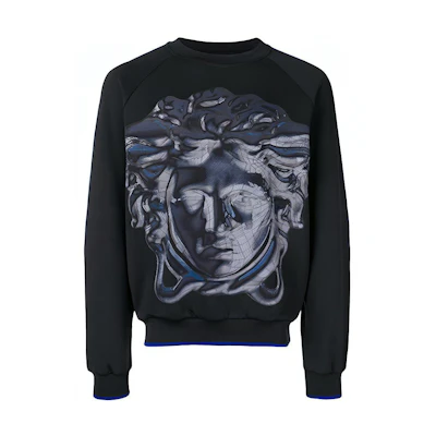 Versace 3D Medusa Head Long Sleeve Sweatshirt Black AUU12038-AP00190-A008