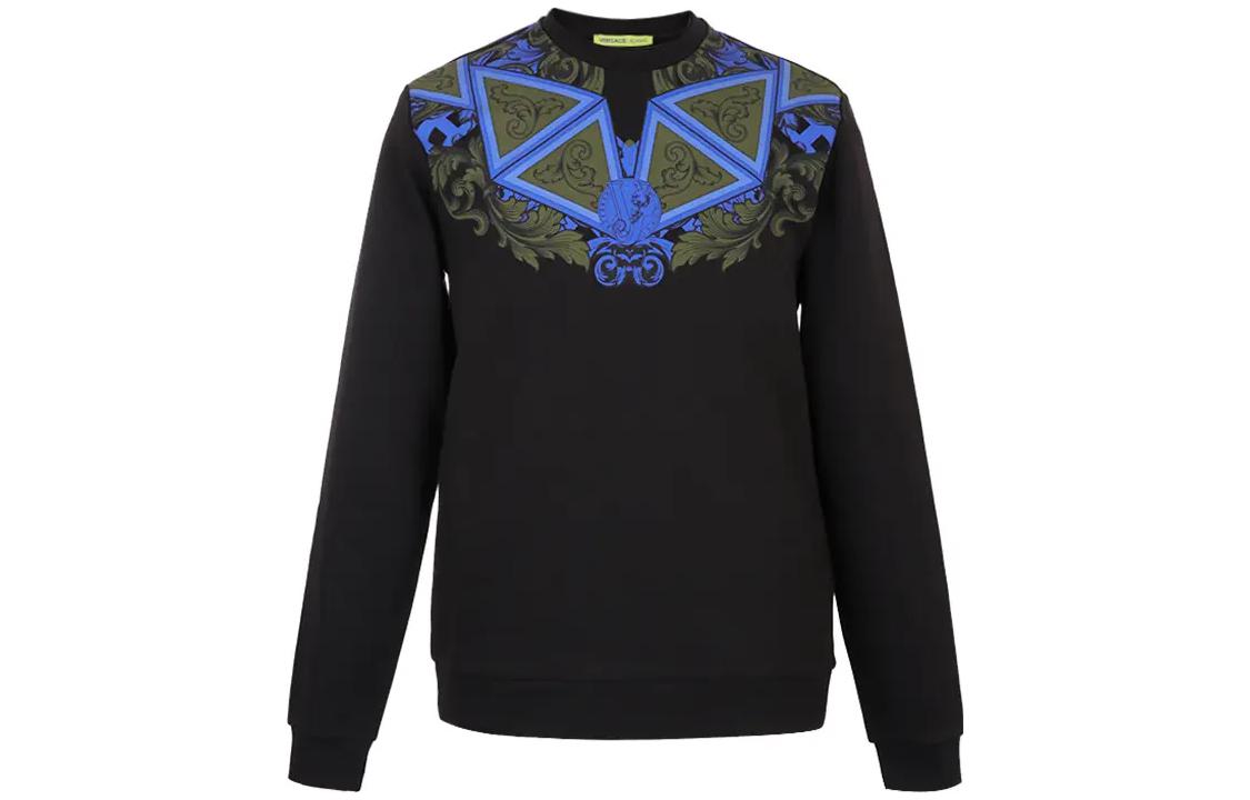 Order 范思哲 男士蓝黑抽象印花套头卫衣 B7GSB7FE-30175-L35