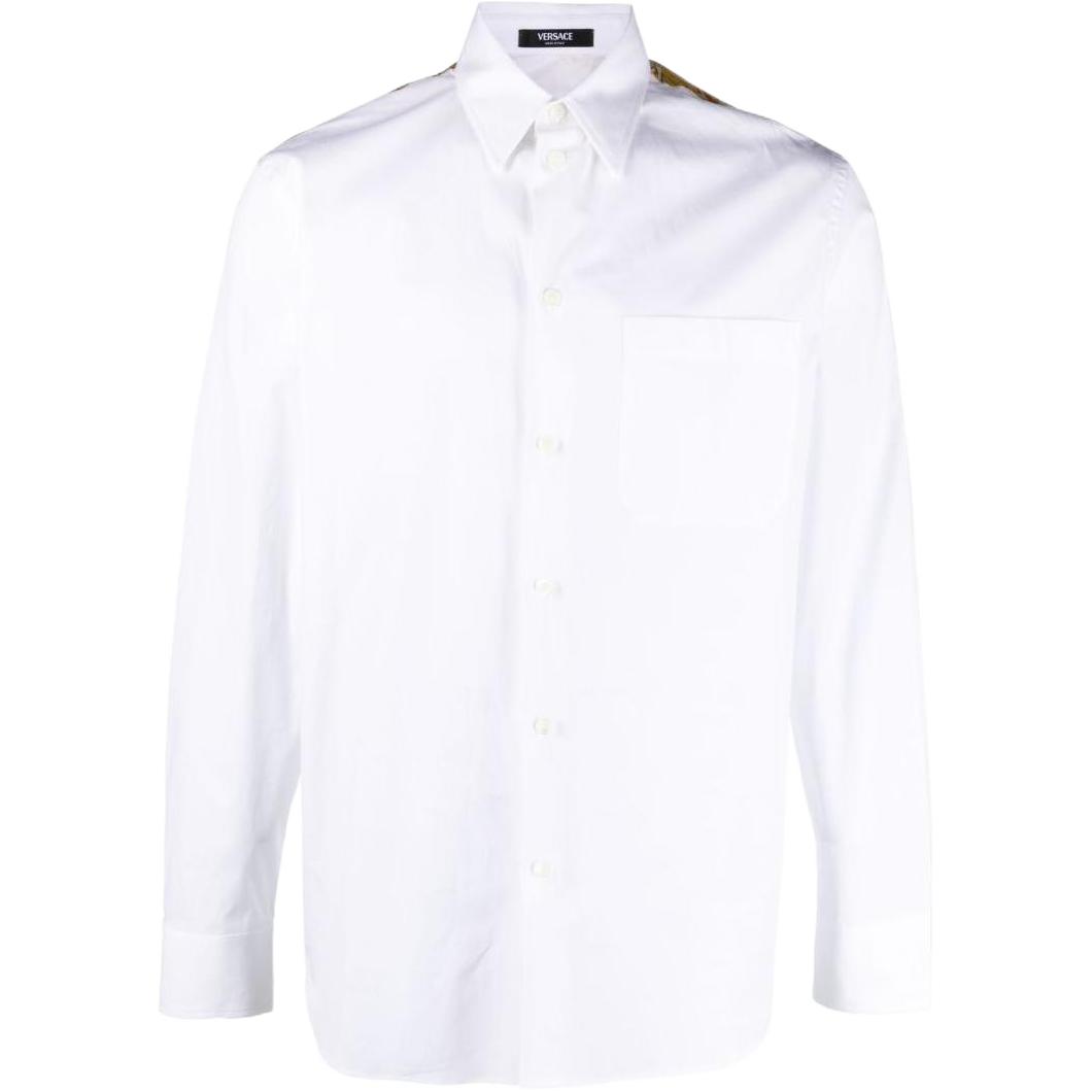 VERSACE  Baroque Print Long Sleeve Shirt - White 1013870-1A09742-5K410