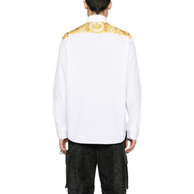 Shop VERSACE Kemeja Lengan Panjang Motif Baroque - Putih 1013870-1A09742-5K410