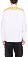 Shop VERSACE 巴洛克印花長袖襯衫 - 白色 1013870-1A09742-5K410