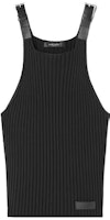 VERSACE Black Buckle Knit Tank Top Slim-Fit Sleeveless Vest 10111141-A08069-1B000 VERSACE Black Buckle Knit Tank Top Slim-Fit Sleeveless Vest 10111141-A08069-1B000