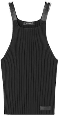 VERSACE Black Buckle Knit Tank Top Slim-Fit Sleeveless Vest 10111141-A08069-1B000 Buy VERSACE Black Buckle Knit Tank Top Slim-Fit Sleeveless Vest 10111141-A08069-1B000