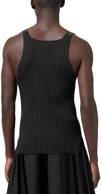 VERSACE Black Buckle Knit Tank Top Slim-Fit Sleeveless Vest 10111141-A08069-1B000 Purchase VERSACE Black Buckle Knit Tank Top Slim-Fit Sleeveless Vest 10111141-A08069-1B000