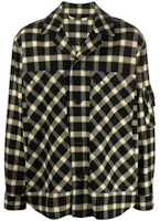 VERSACE Black Checkered Cuban Collar Long Sleeve Shirt 1010265-1A07963-2B710 VERSACE Black Checkered Cuban Collar Long Sleeve Shirt 1010265-1A07963-2B710