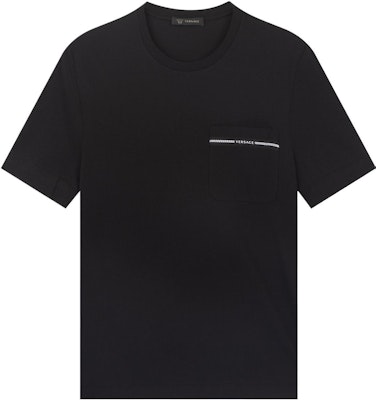 VERSACE 黑色拼接Logo印花圓領T恤 A81952S-A230901-A1008 Order VERSACE 黑色拼接Logo印花圓領T恤 A81952S-A230901-A1008