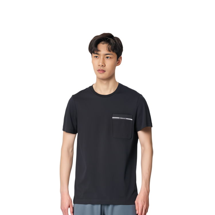 Shop VERSACE 黑色拼接Logo印花圓領T恤 A81952S-A230901-A1008