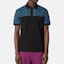 Shop VERSACE Polo Negro de Algodón con Panel Estampado y Cierre de 3 Botones. 1006934-1A04920-5G320