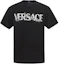 Order VERSACE Camiseta Negra de Manga Corta con Diseño de Letras Estampadas 1006974-1A04949-1B000