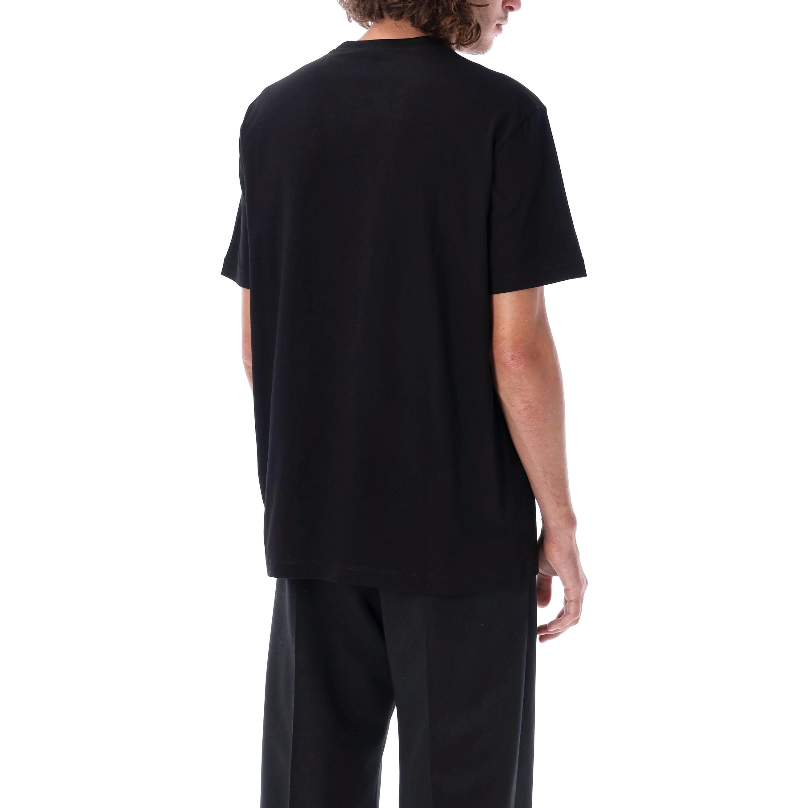 VERSACE  Black Crewneck Short Sleeve T-Shirt with Letter Print Design 1006974-1A04949-1B000 圖 5