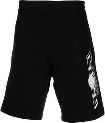 VERSACE Black Elastic Straight Shorts with Graphic Print. 1008537-1A06119-1B000 Buy VERSACE Black Elastic Straight Shorts with Graphic Print. 1008537-1A06119-1B000