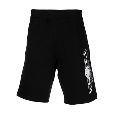 VERSACE Black Elastic Straight Shorts with Graphic Print. 1008537-1A06119-1B000