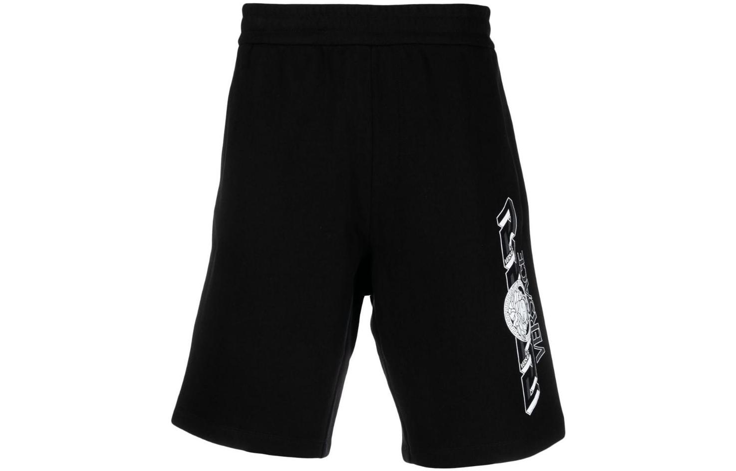 Order VERSACE  Black Elastic Straight Shorts with Graphic Print. 1008537-1A06119-1B000