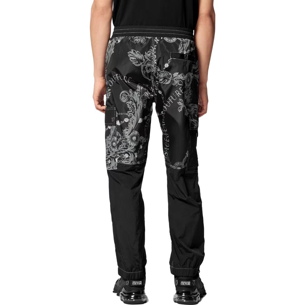 Purchase VERSACE Pantalones Cargo Sueltos Negros con Estampado Floral y Cremallera. E75GAAD11-ECQS70-E899