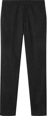 VERSACE Black Formal Satin-Band Slim Fit Straight-Leg Trousers. 1012582-1A08920-1B000 Buy VERSACE Black Formal Satin-Band Slim Fit Straight-Leg Trousers. 1012582-1A08920-1B000