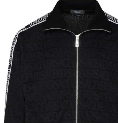 范思哲 黑色满印Logo拉链夹克 1010685-1A07748-1B000 Purchase 范思哲 黑色满印Logo拉链夹克 1010685-1A07748-1B000
