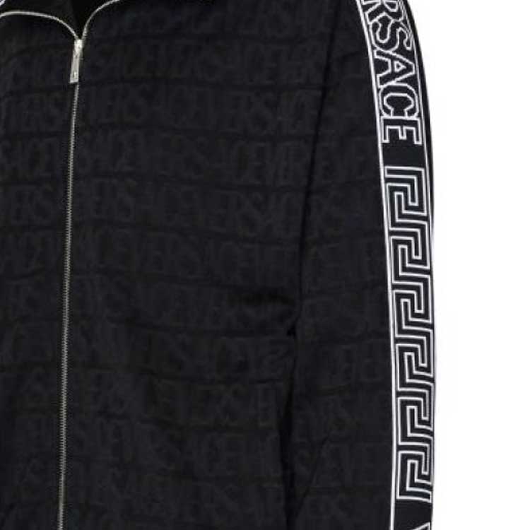 Sizing 范思哲 黑色满印Logo拉链夹克 1010685-1A07748-1B000