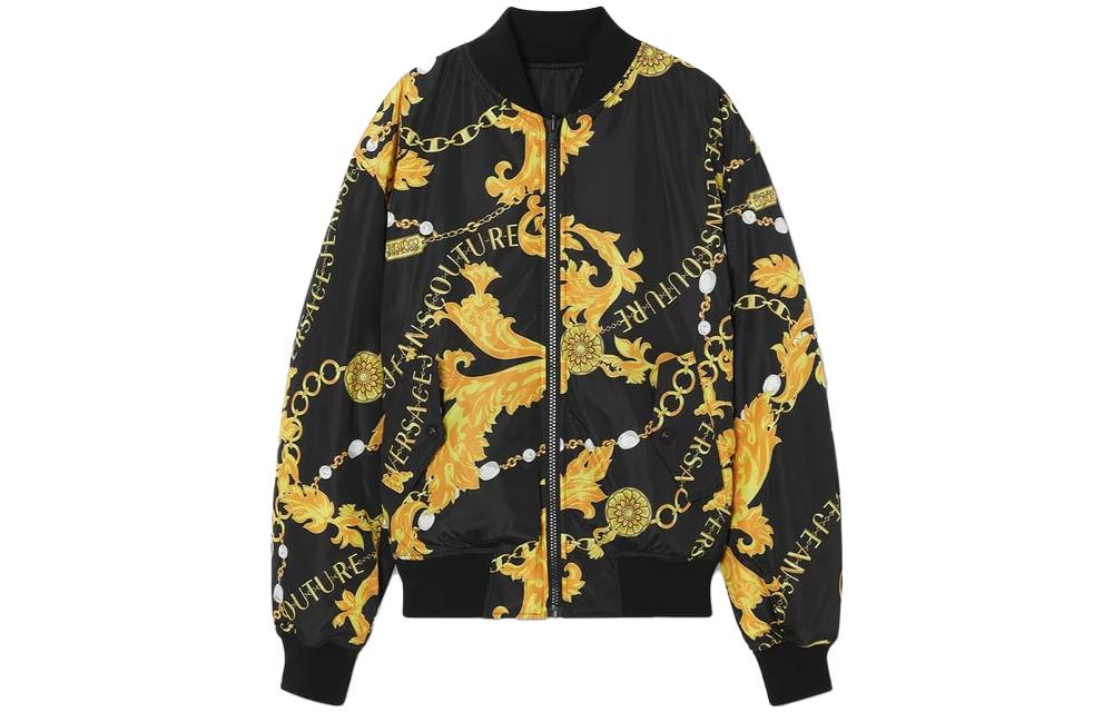 Versace  Black Gold Zipper Letter Print Long Sleeve Jacket E75GASD0-04ECQS7-0EG89 圖 2